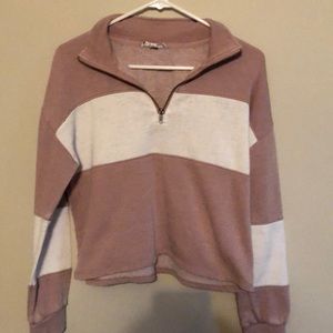pink rose quarter zip size: small